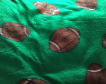 Green Brown Football Fleece Fabric | 1 yard by 60 inches wide
