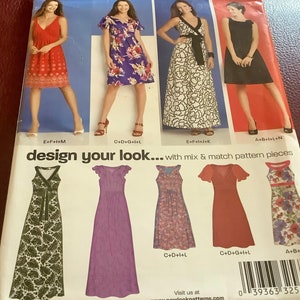 New Look 6864 Misses Dress Pattern | 5 Styles in 1 Pattern | Size 8-18 Uncut Pattern, Sleeveless, Ruffled Sleeves