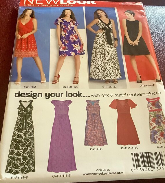 new look formal dress patterns 6864 Pattern | 5 Styles, Size 8-18 (uncut) hand embroidery reception dresses