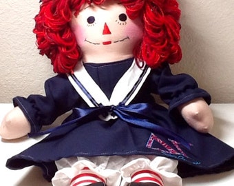 D G Sailor Outfit Raggedy Ann Doll Handmade  20, 25 or 36 inch doll