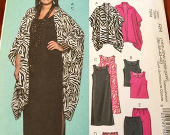 McCalls 5061 Unlined Jacket, Dress, Top and Pull On Skirt Pants Shorts Pattern, uncut, Size 16w-24w, 36-42