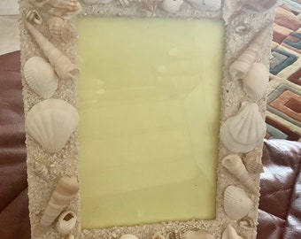 Sea Shell Art Picture Frame for 5” by 7” photos - Handmade, Home and Living,  Ready to Ship