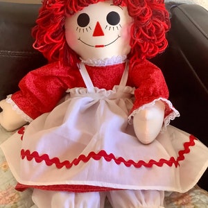 25 inch OUTFIT Raggedy Ann Doll Handmade Outfit Ready to ship Red dress, apron, bloomers Can be personalized image 1