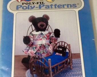 Craft Pattern of Momma and Baby Bear Doll Stuffed Animal Pattern Uncut