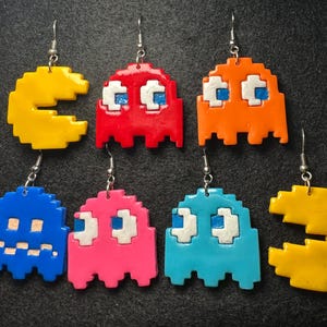 Pac Man Earrings Set of 7
