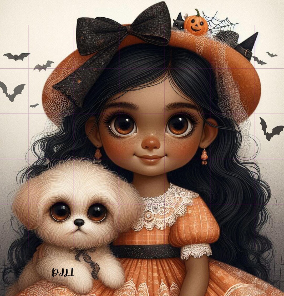 Spooky Sweet Chibi Boo’s Halloween Adventure Digital Art, Junk Journal ...