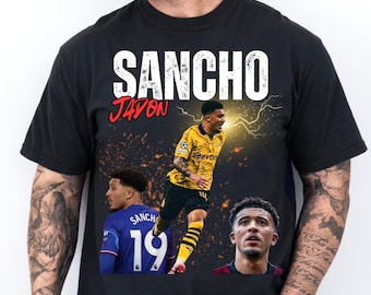 Jadon Sancho Football Graphic T-shirt | Soccer Player Jersey Art