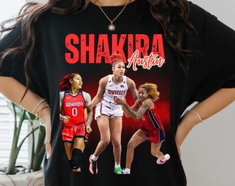 Camiseta gráfica de baloncesto de Shakira Austin: Camiseta unisex de Washington Mystics