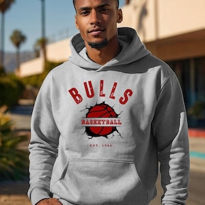 Chicago Bulls Vintage Hoodie: Retro NBA Basketball Sweatshirt