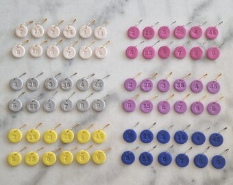 Handmade Polymer Clay Crochet Hook Size Markers: Knitting Stitch Marker