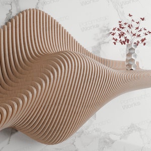 Parametric Wall Shelf 01 / Shelf Design / Parametric Wall Art / Digital files / Laser cutting / Cnc cutting files / Wooden Wall Hanging