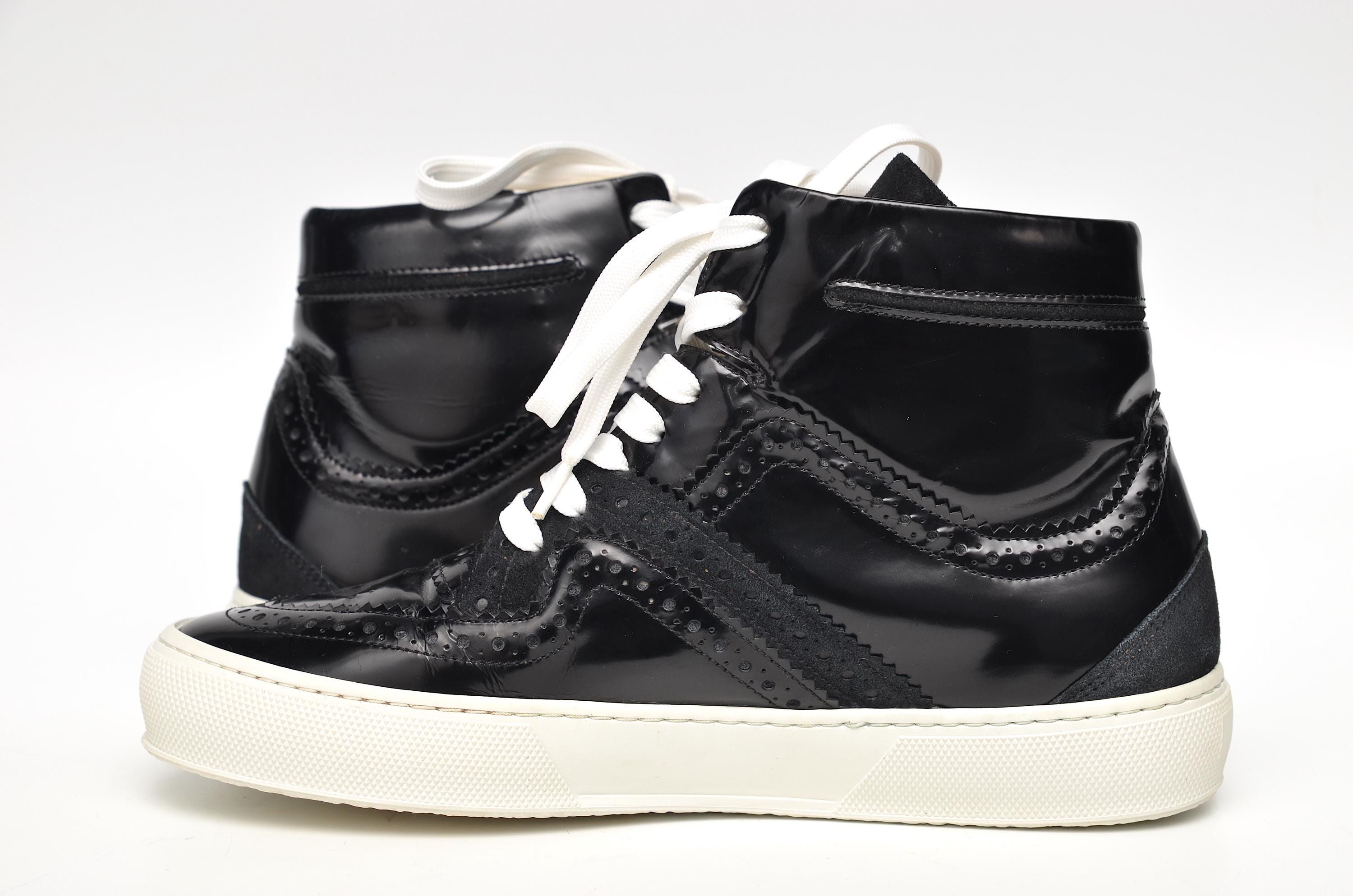 Robert Clergerie Paris ブラック レザー ウィングチップ ハイトップ 