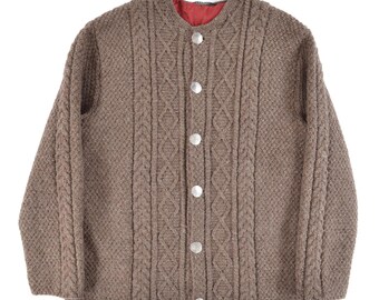 Theo Huber Vintage 80s Austrian Bavarian Trachten Sweater Cardigan Jacket Mens EUR 52 / L