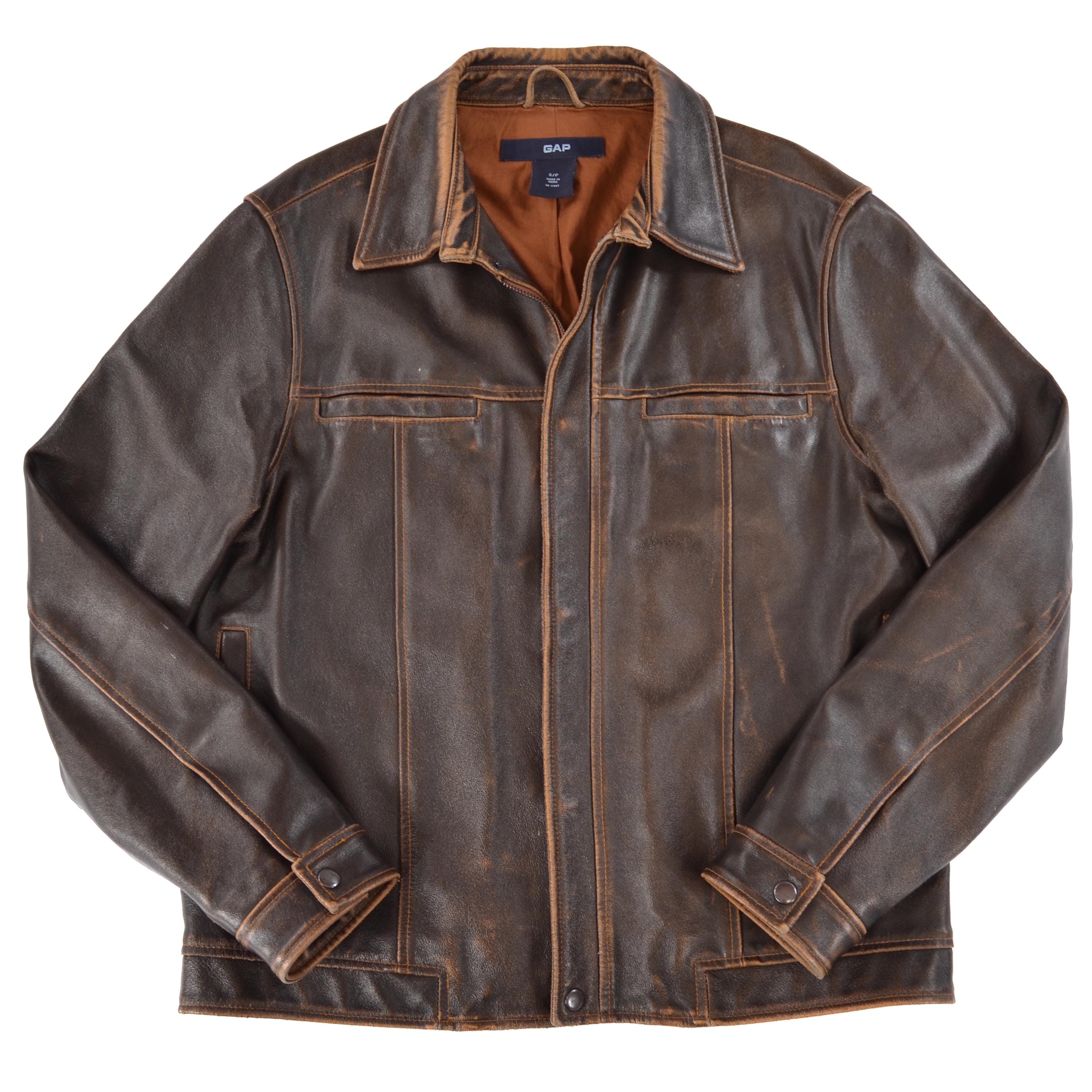 Vintage Gap Leather Jacket Mens - Etsy