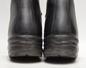 Minerva Bally Swiss Army Combat Boots Black Leather Mens Sz  display picture 1