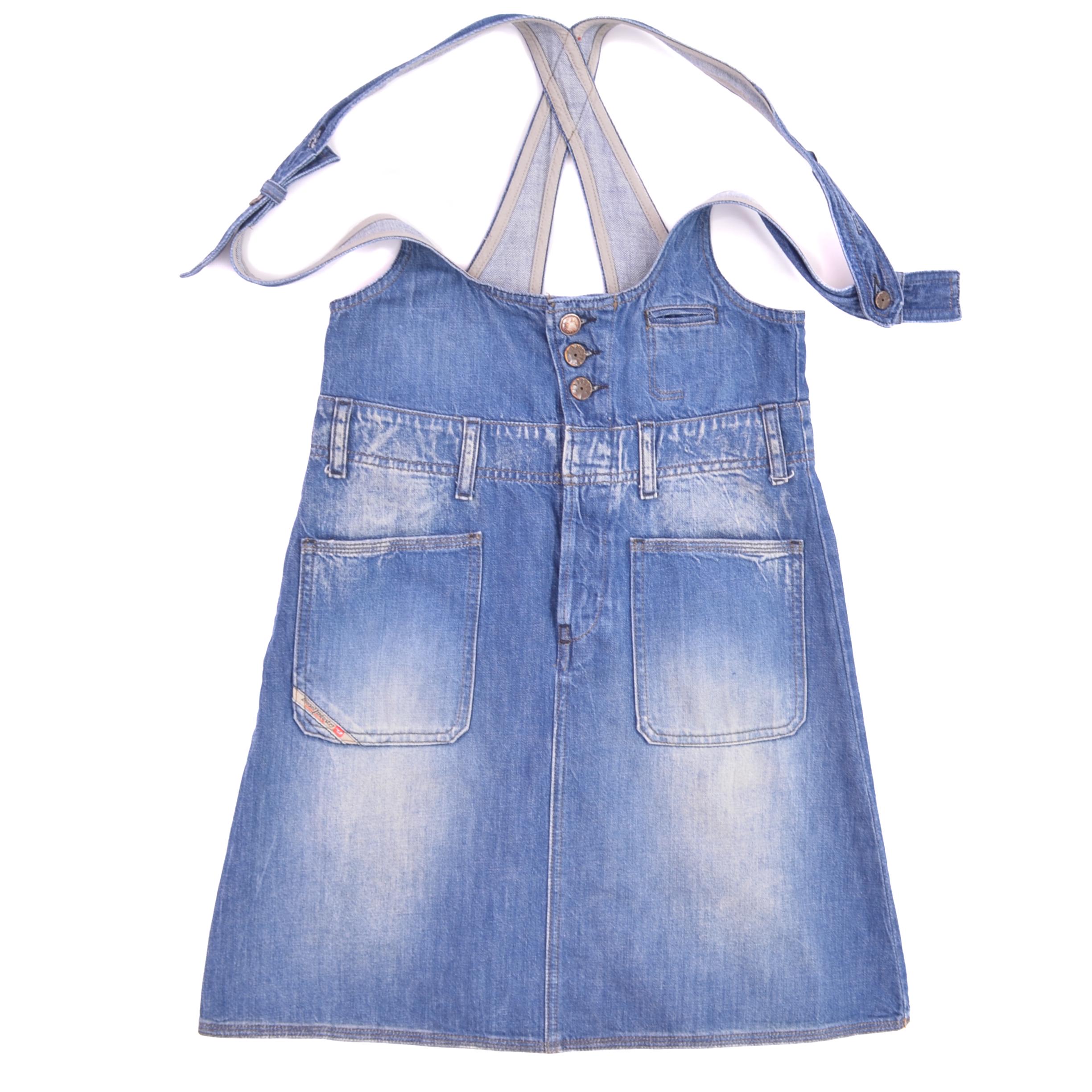 Denim Suspender Jumper-Blue Denim