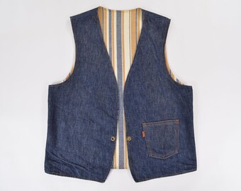 Levis Vintage Orange Tab Big E Reversible Denim Canvas Striped 