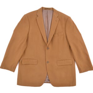 Veste Blazer Vintage Camel Années 90 - Taille XL, Couleur Marron, Coton, Occasion Très Bon état