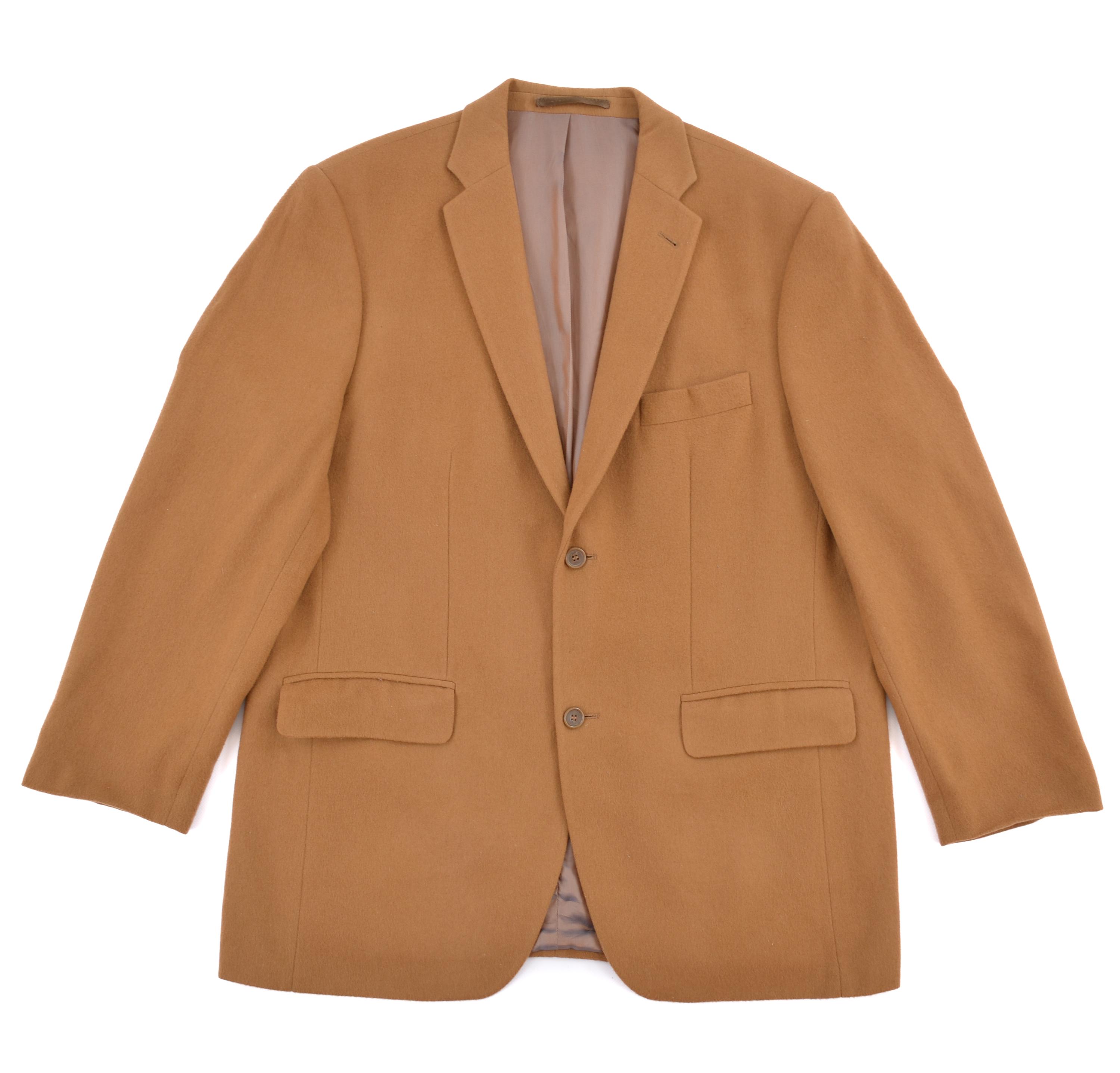 Walbusch Pure 100% Cashmere Camel Tan Blazer Suit Jacket Mens Sz