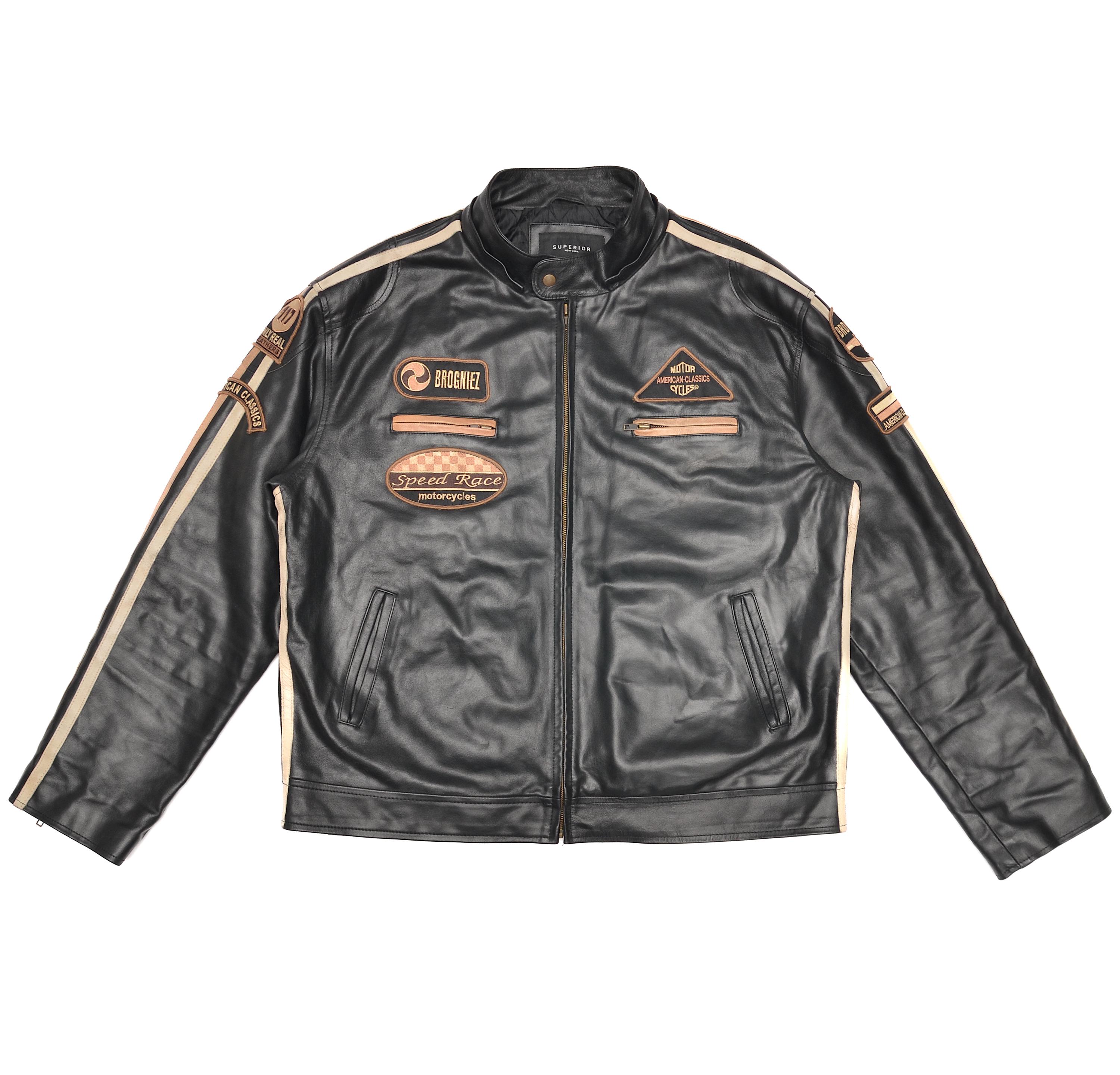 【mnem】Baron Racing Leather Jacket Baron - Black Leather Jacket | Straight To Hell Apparel