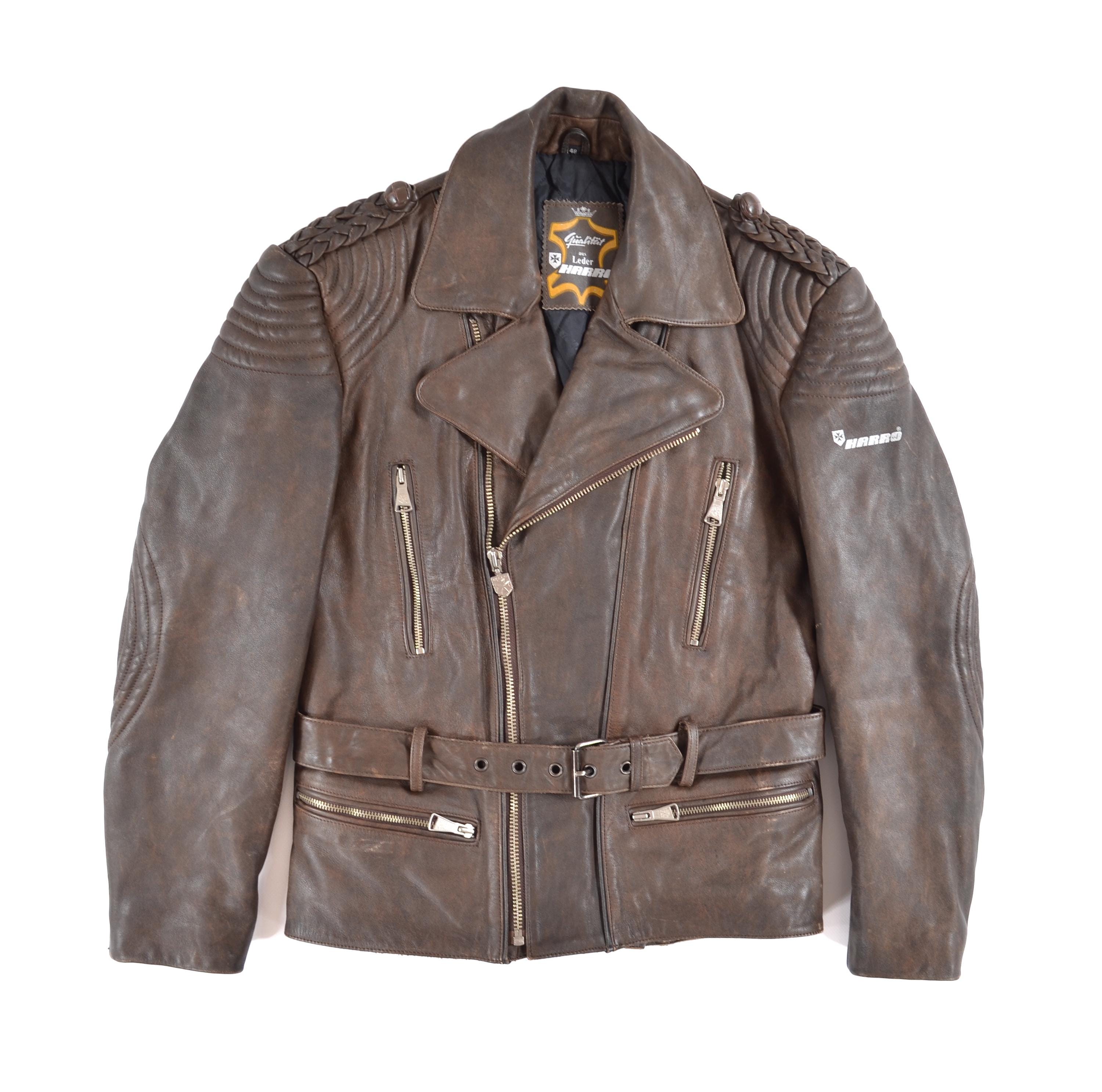 ♠ととう【HARRO】✨70sヴィンテージ　シングルライダースジャケット 60s 西ドイツ製 HARRO シングルライダース ツートン 黒赤 EURO - メルカリ