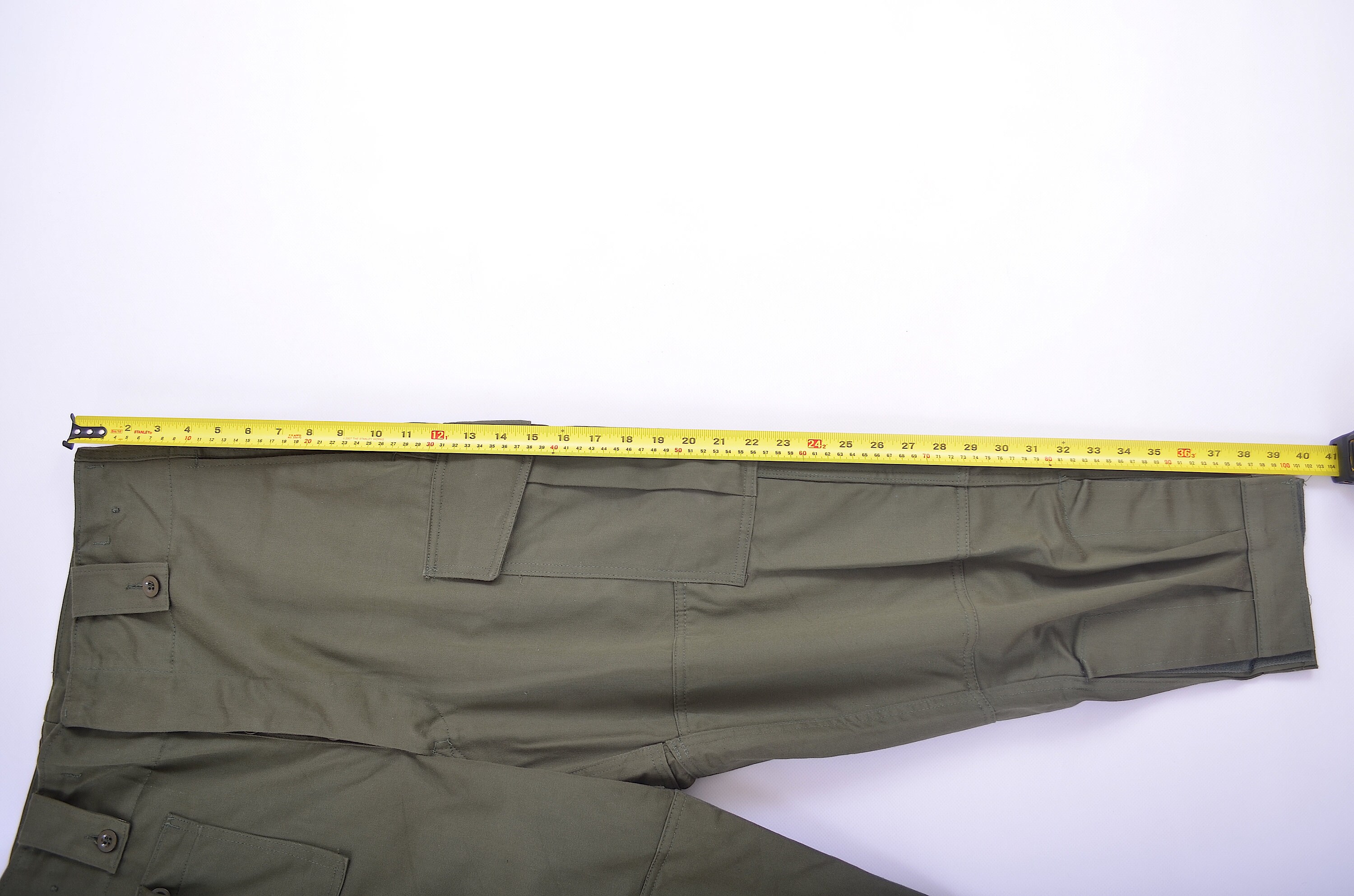 Vintage Seyntex khaki cotton army surplus cargo trousers - mens S XS