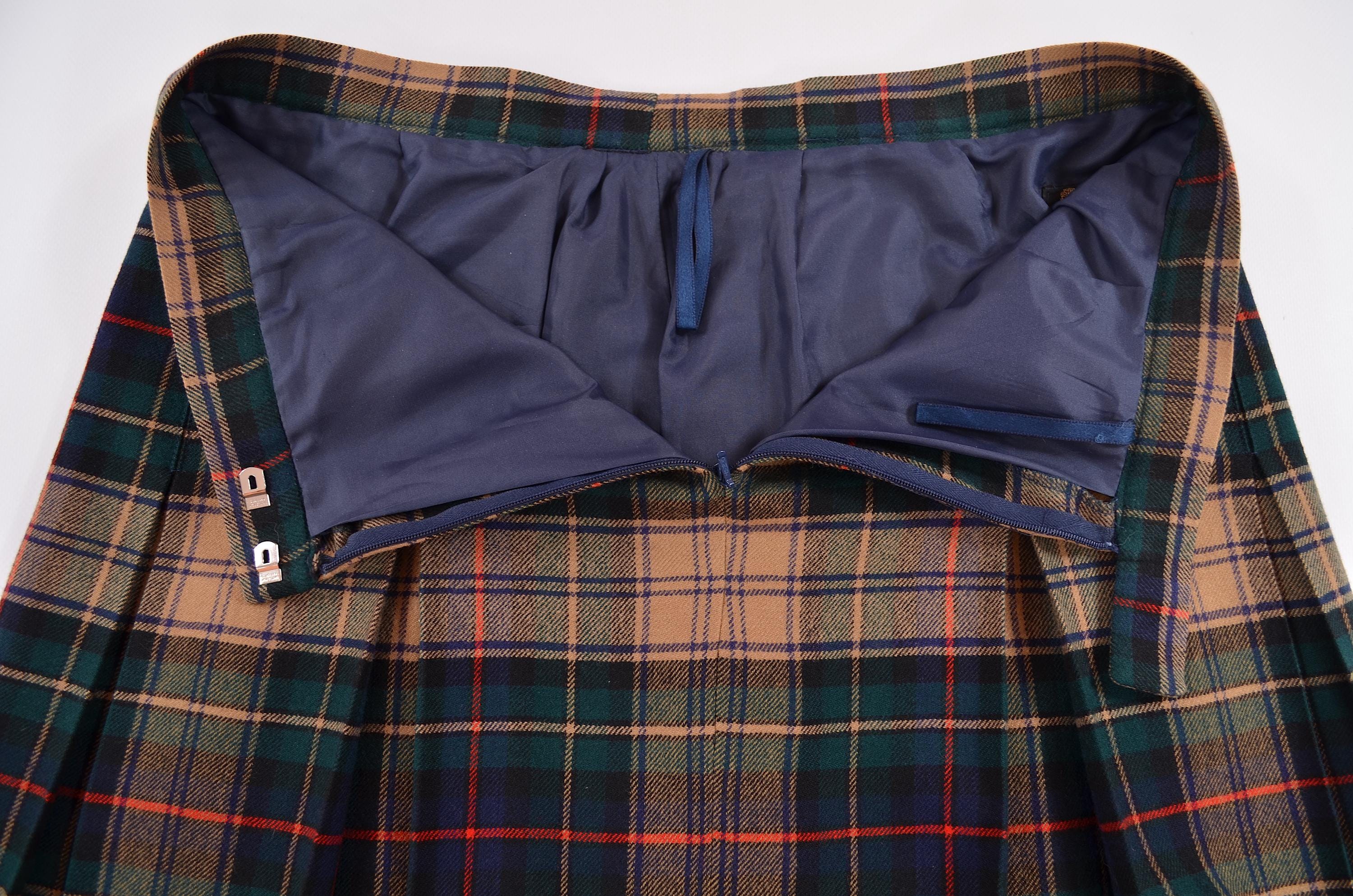 Kinloch Anderson Made in Scotland Wool Check Skirt Womens Sz
