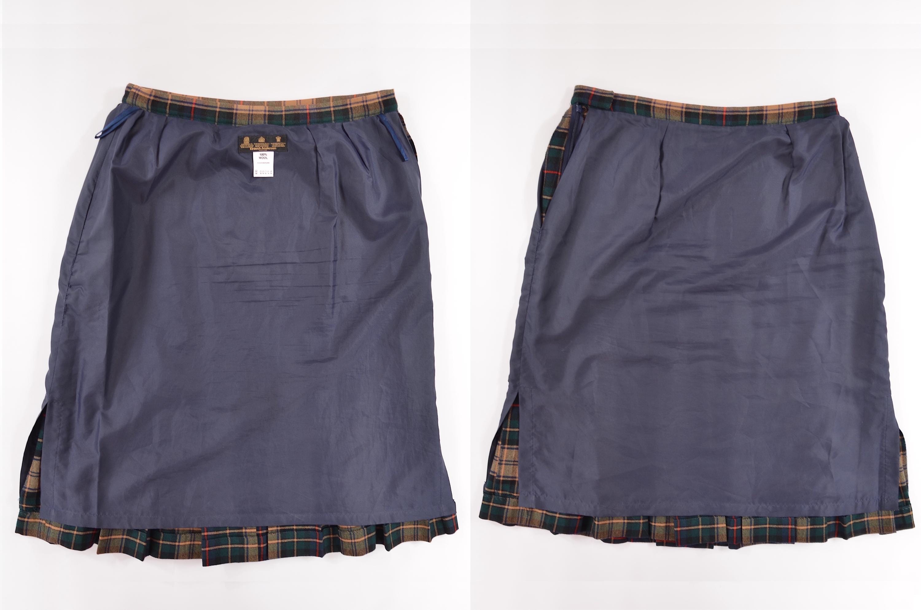 Kinloch Anderson Made in Scotland Wool Check Skirt Womens Sz