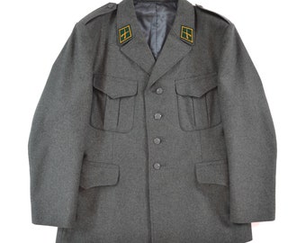 Swiss Army Wool Field Jacket Coat 1964 Switzerland Military Green