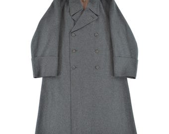 Vintage French Military Army Medic Wool Trench Coat Size M