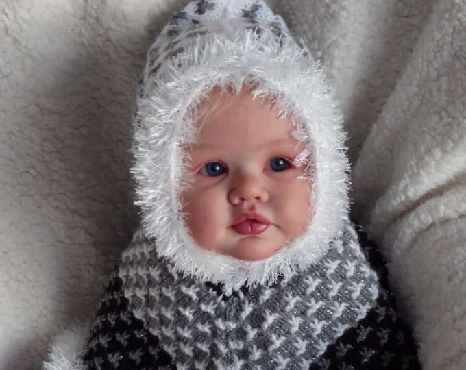 pdf pattern for Children's Slip Stitch Cape and Hat by Elizabeth Lovick