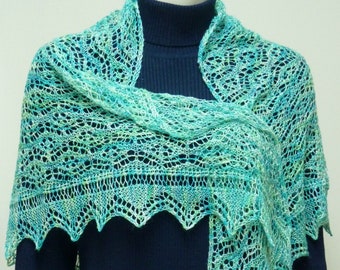 pdf pattern for the Kiwi Shawl and Neckerchief by Elizabeth Lovick in lace weight yarn