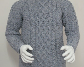 pdf pattern for the Lattice Cable Sweater for Men and Boys by Elizabeth Lovick