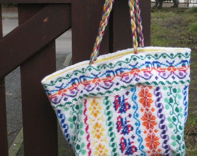 pdf pattern for Dodies Fair Isle Bag by Elizabeth Lovick - instant download