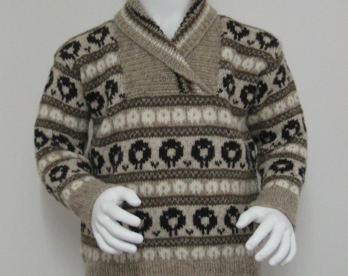 pdf pattern for Shawl Neck Sheep Sweater for Kids by Elizabeth Lovick - instant download