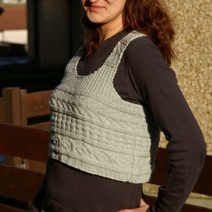 pdf pattern for a Short Tank in aran weight yarn by Elizabeth Lovick - instant download