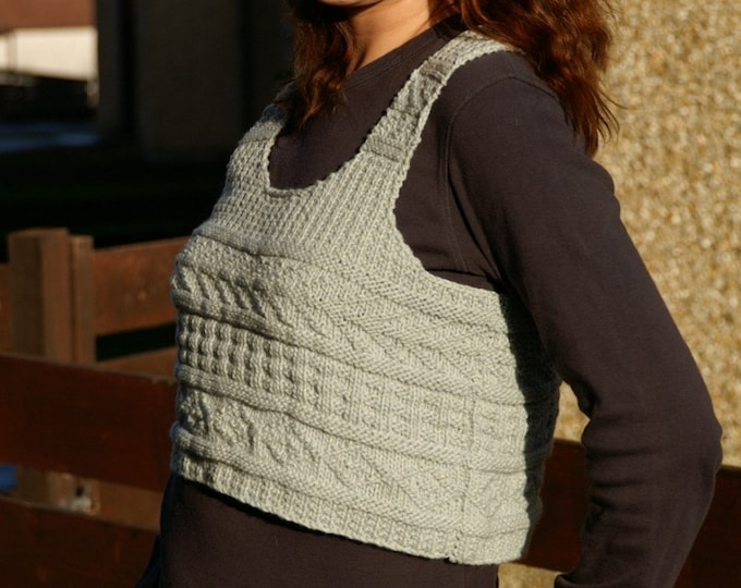 pdf pattern for a Short Tank in aran weight yarn by Elizabeth Lovick - instant download