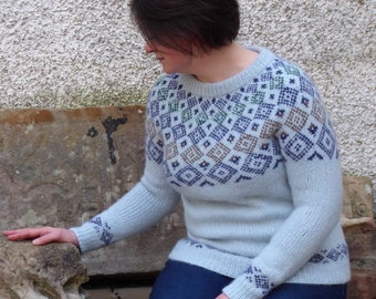 pdf pattern for the Seater Yoked Sweater by Elizabeth Lovick