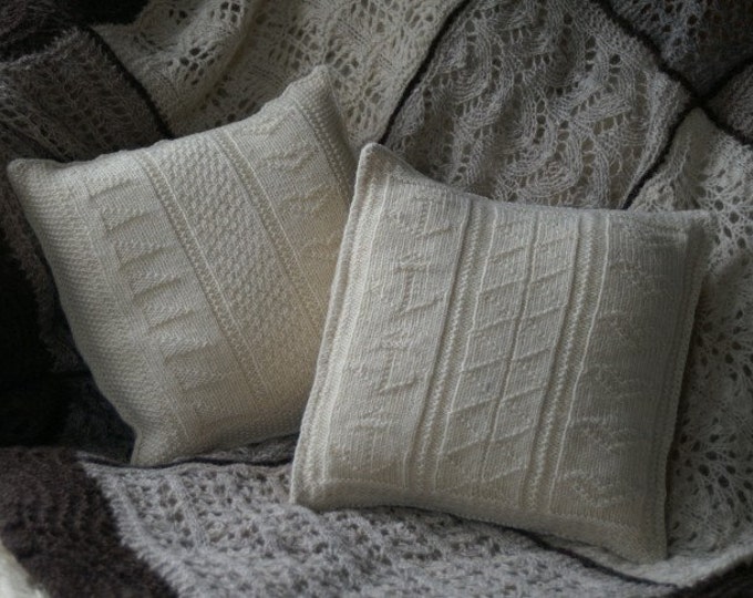 pdf pattern for Two Gansey Sampler Pillows/Cushions by Elizabeth Lovick - instant download