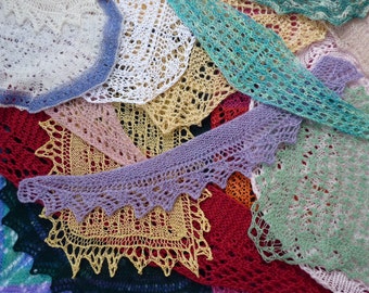 PRINT copy of Exploring Shawl Shapes - 27 mini shawls to knit by Elizabeth Lovick