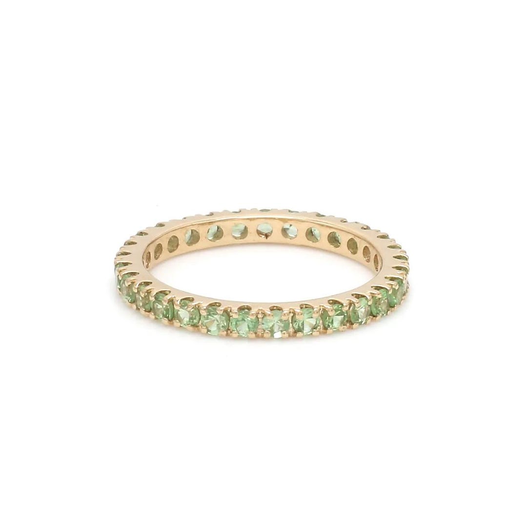 14K Solid Gold Peridot Eternity Ring - August Birthstone - Etsy