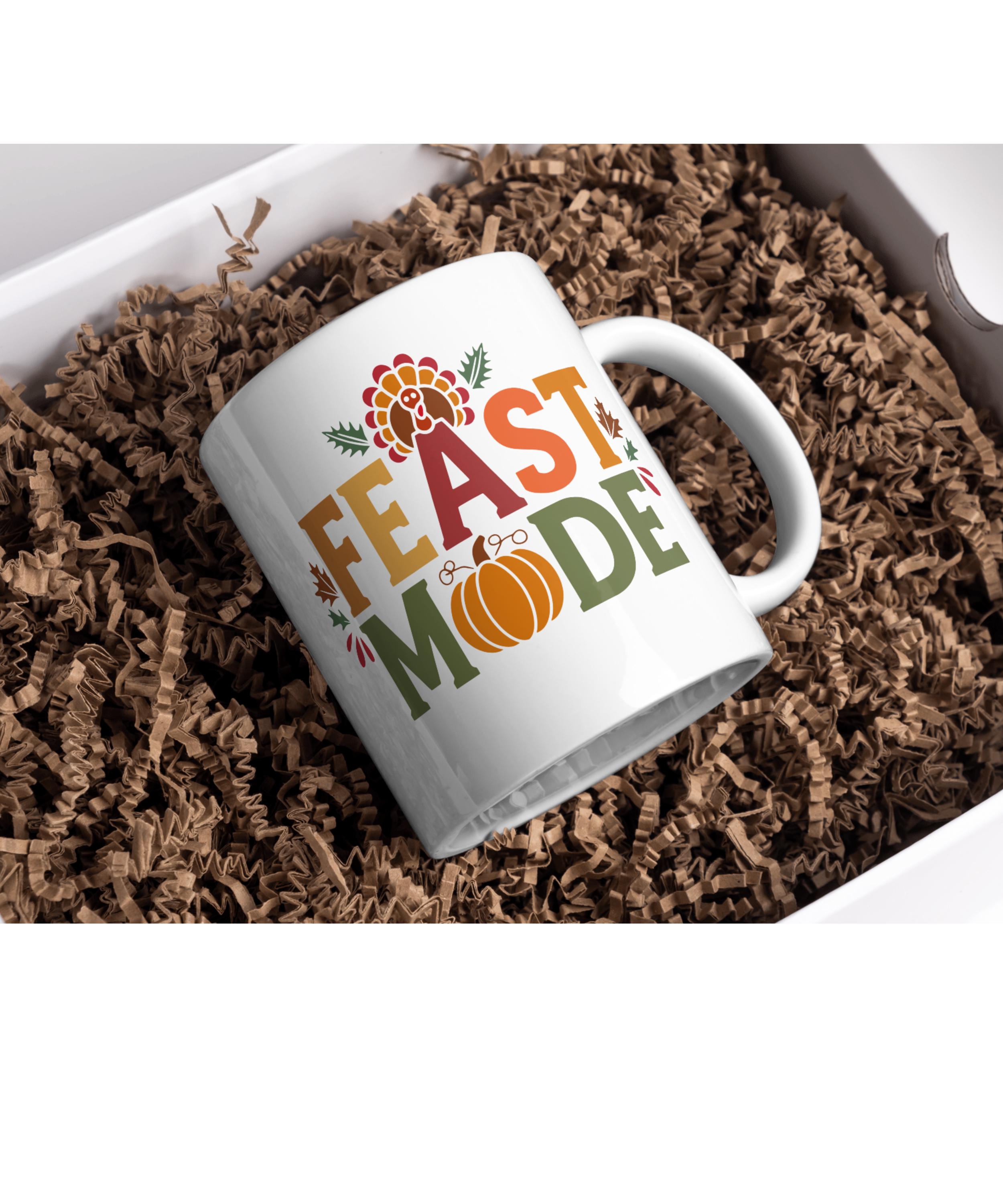 Feast Mode Thanksgiving SVG PNG: Fall Turkey Pumpkin Cut Files (digital ...