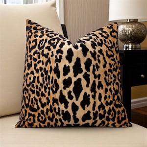 Velvet Leopard Print Pillow Cover: Modern Glam Animal Accent, 20x20