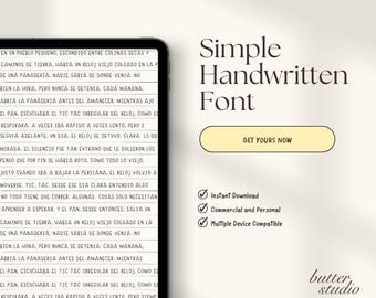 Carattere tipografico scritto a mano per uso commerciale / Carattere corsivo pulito ed estetico / Compatibile con Canva / Download immediato