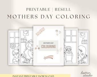 Disegni da colorare per la Festa della Mamma per bambini / Attività per la scuola materna e i più piccoli / Attività da colorare stampabile / Download PDF