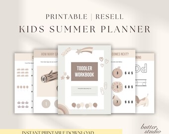Agenda estiva stampabile per bambini / Quaderno di attività per bambini piccoli / Apprendimento prescolare / Agenda per l'istruzione domiciliare per bambini / Download immediato in PDF