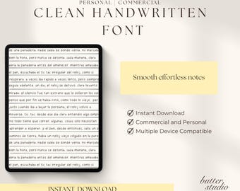 Carattere scritto a mano pulito - Note digitali, diario (PLR)