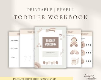 Quaderno di attività stampabile per bambini piccoli / Libro di attività per bambini con diritti di rivendita (PLR) / Schede di apprendimento prescolare / Raccoglitore per l'istruzione domiciliare / Download immediato in PDF