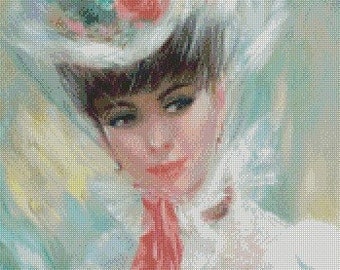 WOMAN PORTRAIT cross stitch pattern No.591