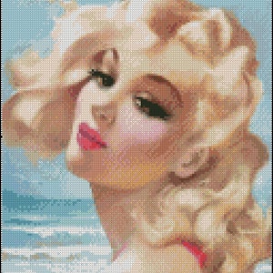 PIN UP PORTRAIT 6 cross stitch pattern No.578